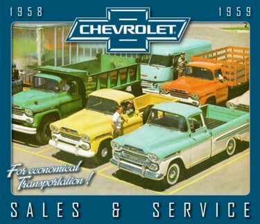 Arte digitale intitolato "Chevrolet 1958-59 p…" da Eric Faure, Opera d'arte originale