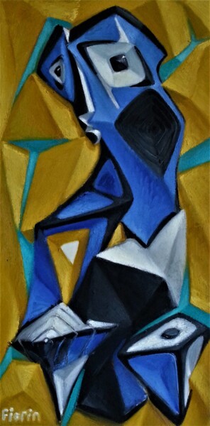 Peinture intitulée "d'après "Femme assi…" par Eric Fiorin, Œuvre d'art originale, Huile