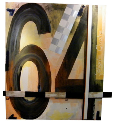 Peinture intitulée "Soixante quatre" par Eric Flabeau, Œuvre d'art originale, Huile