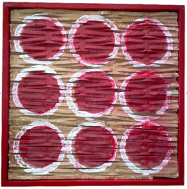 Peinture intitulée "Pastilles rouges" par Eric Flabeau, Œuvre d'art originale, Huile