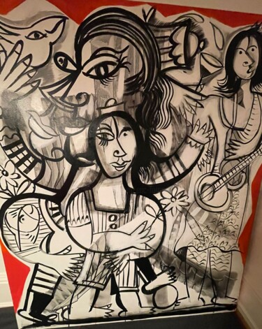 Картина под названием "30_A vida é bela" - Eric Force, Подлинное произведение искусства, Акрил Установлен на Деревянная рама…
