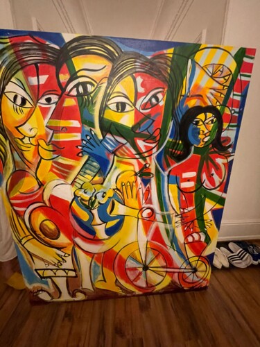 Painting titled "29_Fotossintese" by Eric Force, Original Artwork, Acrylic Mounted on Wood Stretcher frame