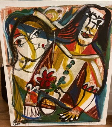 Painting titled "7_Sans Nom" by Eric Force, Original Artwork, Acrylic Mounted on Wood Stretcher frame