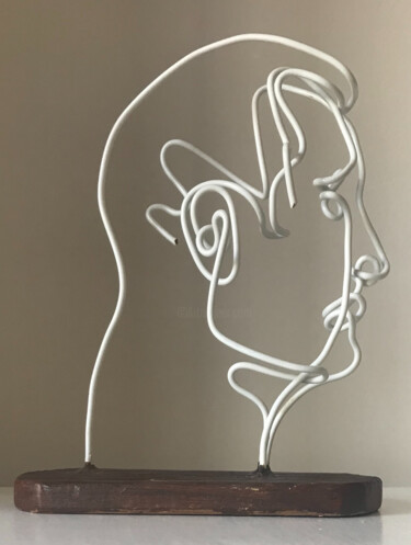 Sculpture titled "Pro-fil" by Eric Garnier, Original Artwork, Wire