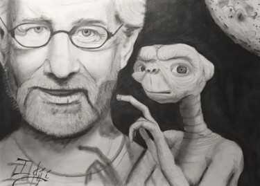 Desenho intitulada "E.T." por Eric Garnier, Obras de arte originais, Grafite