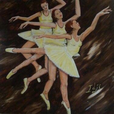 Painting titled "Danseuses vanille" by Eric Garnier, Original Artwork, Acrylic Mounted on Wood Stretcher frame