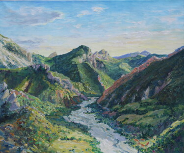 Peinture intitulée "Alpes de haute Prov…" par Eric Ivan Bertrand, Œuvre d'art originale, Huile
