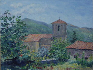 Peinture intitulée "Eglise de Carassa (…" par Eric Ivan Bertrand, Œuvre d'art originale, Huile