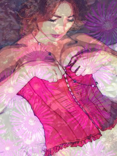 Arte digital titulada "Pink Corset" por Eric L Vadé, Obra de arte original, Trabajo Digital 2D