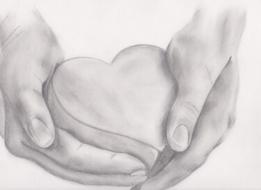 Drawing titled "Hands and Heart Ske…" by Eric L Vadé, Original Artwork, Pencil