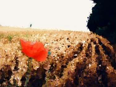Arte digital titulada "Poppy and wheat fie…" por Eric L Vadé, Obra de arte original, Trabajo Digital 2D