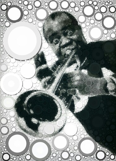 Fotografie getiteld "Louis Armstrong" door Eric L Vadé, Origineel Kunstwerk, Gemanipuleerde fotografie