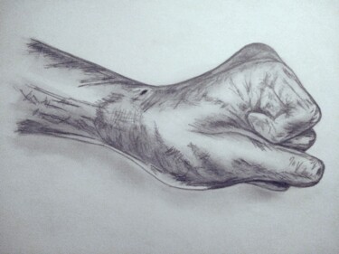 Drawing titled "Clinched Fist" by Eric L Vadé, Original Artwork, Pencil