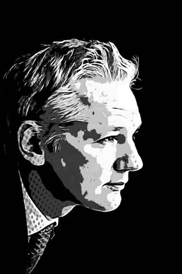 Arts numériques intitulée "Julian Assange" par Eric L Vadé, Œuvre d'art originale, Travail numérique 2D