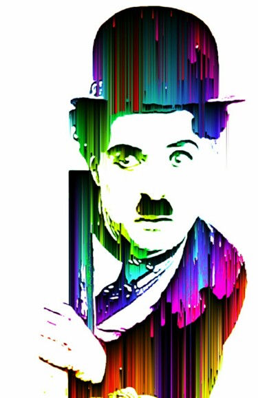 Arts numériques intitulée "Charlie Chaplin" par Eric L Vadé, Œuvre d'art originale, Travail numérique 2D