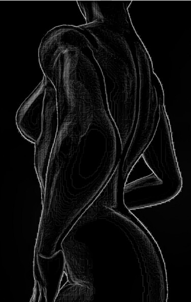 Arts numériques intitulée "Low Key Nude IV" par Eric L Vadé, Œuvre d'art originale, Travail numérique 2D
