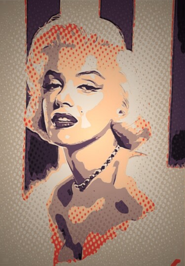 Grafika cyfrowa / sztuka generowana cyfrowo zatytułowany „Marylin Monroe” autorstwa Eric L Vadé, Oryginalna praca, Malarstwo…