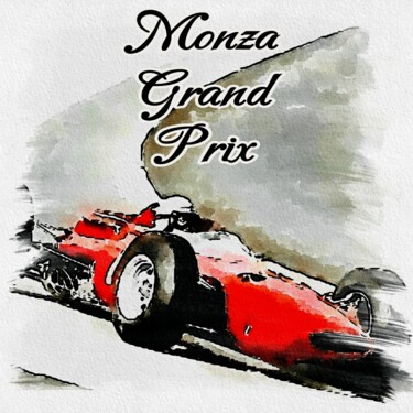 Digital Arts titled "Monza Grand Prix" by Eric L Vadé, Original Artwork, Digital Painting