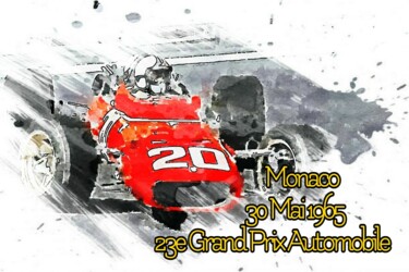 Arts numériques intitulée "Monaco Grand Prix 1…" par Eric L Vadé, Œuvre d'art originale, Travail numérique 2D