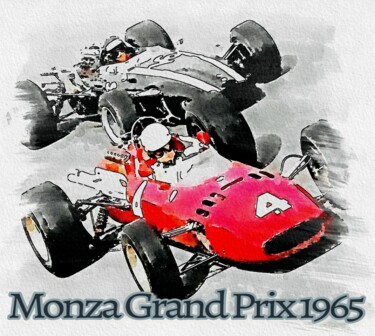 Digital Arts titled "Monza 1965" by Eric L Vadé, Original Artwork, Digital Painting