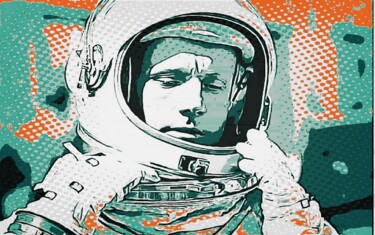 Arts numériques intitulée "Neil Armstrong" par Eric L Vadé, Œuvre d'art originale, Travail numérique 2D