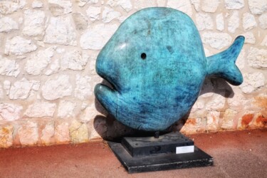 Fotografie mit dem Titel "A Blue Bubble Fish" von Eric L Vadé, Original-Kunstwerk, Digitale Fotografie