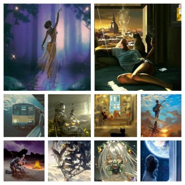 Collages intitulée "Faery Tales I" par Eric L Vadé, Œuvre d'art originale, Collage numérique