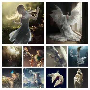 Collages titled "Faery Tales III" by Eric L Vadé, Original Artwork, Digital Collage