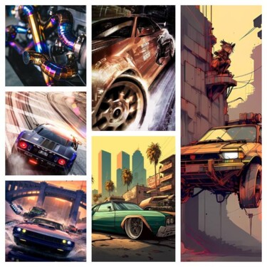 Digital Arts titled "Fast Furious Inspir…" by Eric L Vadé, Original Artwork, Digital Collage