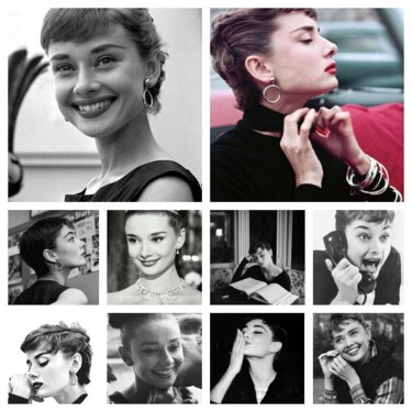 Digital Arts titled "Audrey Hepburn" by Eric L Vadé, Original Artwork, Digital Collage