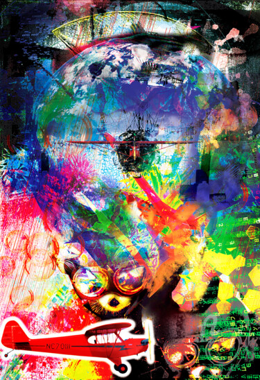 Digital Arts titled "Red Panda Aviation" by Eric Lee, Original Artwork, 2D Digital Work