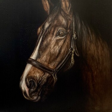 Painting titled "Cheval#1 - hyperréa…" by Eric Leroy (Rico), Original Artwork, Acrylic Mounted on Wood Stretcher frame
