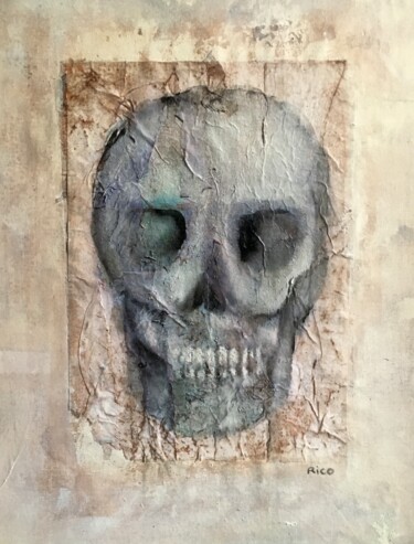 Pittura intitolato "Skull#4 - art brut…" da Eric Leroy (Rico), Opera d'arte originale, Acrilico