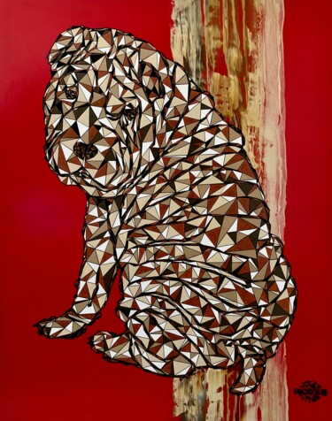 Peinture intitulée "Shar-pei - art cont…" par Eric Leroy (Rico), Œuvre d'art originale, Acrylique Monté sur Châssis en bois