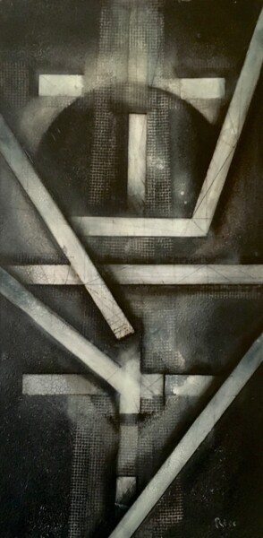 Painting titled "Apparition- art abs…" by Eric Leroy (Rico), Original Artwork, Spray paint Mounted on Wood Stretcher frame