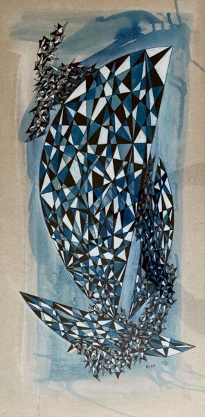 Malerei mit dem Titel "Régate - art abstra…" von Eric Leroy (Rico), Original-Kunstwerk, Tinte
