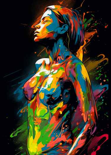 Digital Arts titled "#8 - Splashing Colo…" by Eric Lespinasse, Original Artwork, Digital Painting