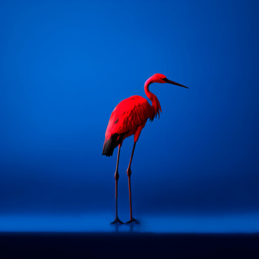 Photographie intitulée "#2 - Colorful heron" par Eric Lespinasse, Œuvre d'art originale, Photographie numérique Monté sur Al…