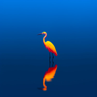 Фотография под названием "#6 - Colorful heron" - Eric Lespinasse, Подлинное произведение искусства, Цифровая фотография Уста…