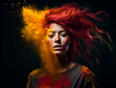 Photography titled "#5 - Holi" by Eric Lespinasse, Original Artwork, Digital Photography Mounted on Aluminium