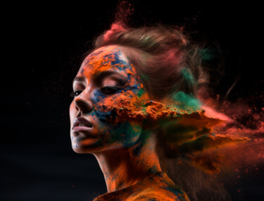 Fotografía titulada "#6 - Holi" por Eric Lespinasse, Obra de arte original, Fotografía digital Montado en Aluminio