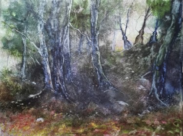 Les sanglots longs... Peinture intitulée "Les sanglots longs.…" par Eric Lorcy, Œuvre d'art originale, Aquarelle