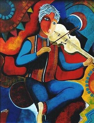 Peinture intitulée "Le violoniste" par Eric Massart, Œuvre d'art originale