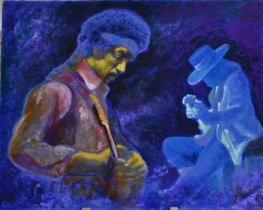 Schilderij getiteld "Purple Haze" door Eric Matranga, Origineel Kunstwerk, Olie