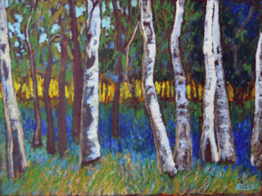 Painting titled "Forest Edge" by Eric Matranga, Original Artwork, Oil Mounted on Wood Stretcher frame