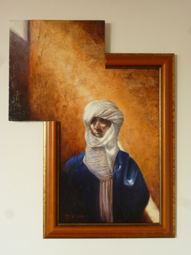 Painting titled "Intamat" by Eric Mazurie, Original Artwork, Oil Mounted on Wood Panel