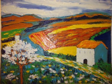 Peinture intitulée "Ma Provence" par Baka Artiste Peintre Figuratif Expréssio, Œuvre d'art originale, Huile Monté sur Carton