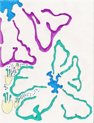 Drawing titled "groovy flower9" by Eric Mosley, Original Artwork