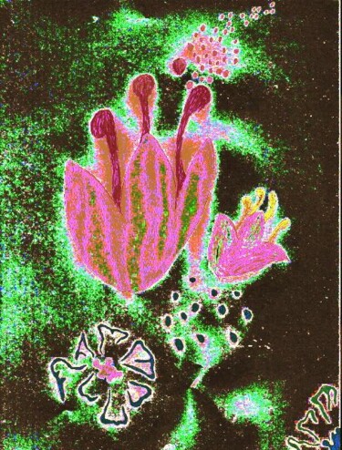 Drawing titled "space tulips" by Eric Mosley, Original Artwork
