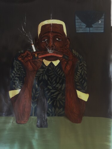 Painting titled "Addiction" by Eric Odartey Cruickshank, Original Artwork, Acrylic